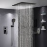 South African Premium Rainfall Shower System Solid Brass Shower Tap 16 Inch Matte Black